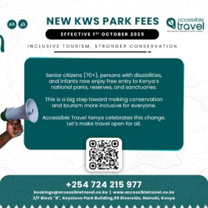 KWS Park Fees – Kenya Wildlife Services Awards Accessible Travel Kenya for Championing inclusive and accessible wildlife tourism